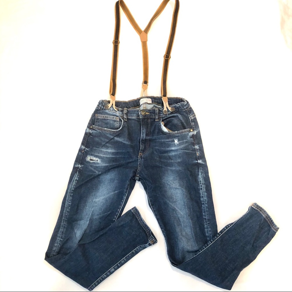 Zara Boys Jeans with Suspenders Sz 13/14